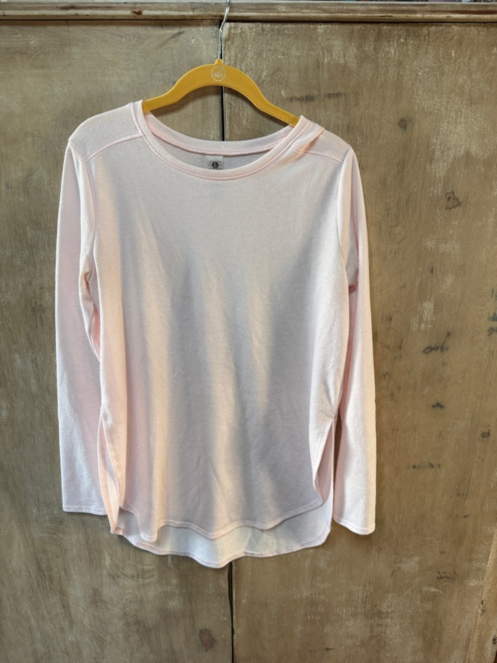 Mono B Pale Pink Long Sleeve Crewneck Top